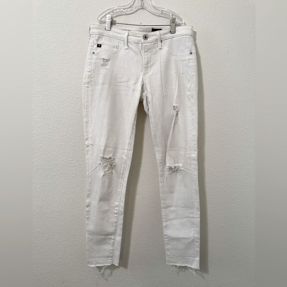 AG Adriano Goldschmied Super Skinny White Ankle Leggings - Picture 3 of 10